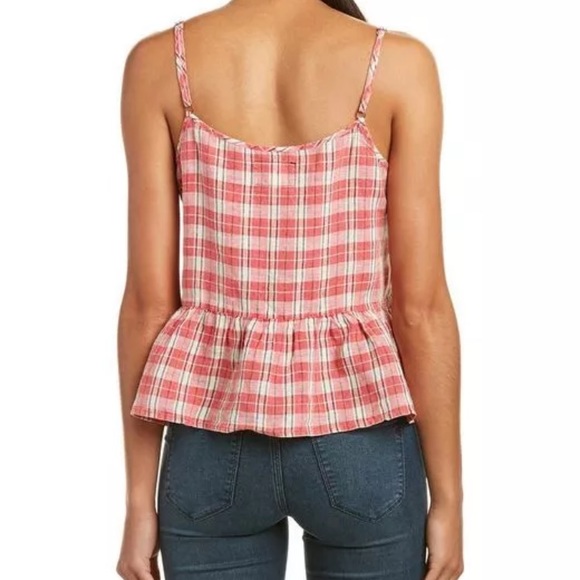 Red Plaid Spaghetti Strap Current Elliott - Picture 2 of 8